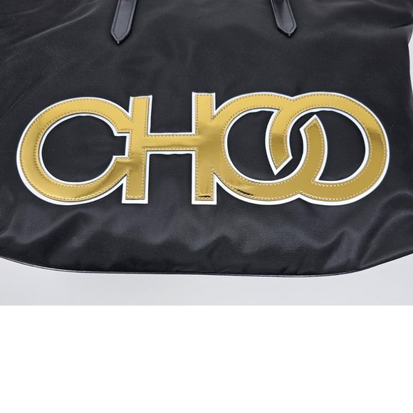 Jimmy Choo Larelle Appliquéd Shell Large Tote in Black - Picture 4 of 9